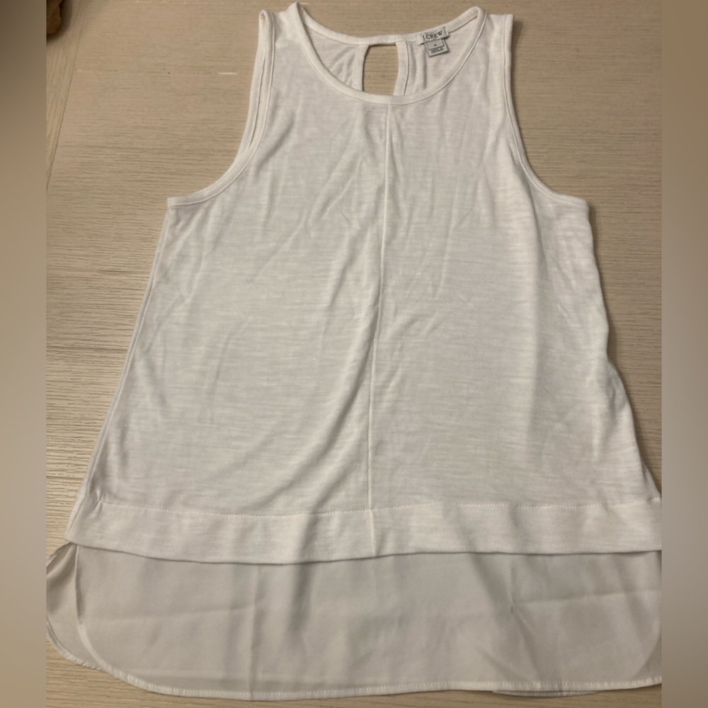 J Crew White Layered sleeveless Top size M